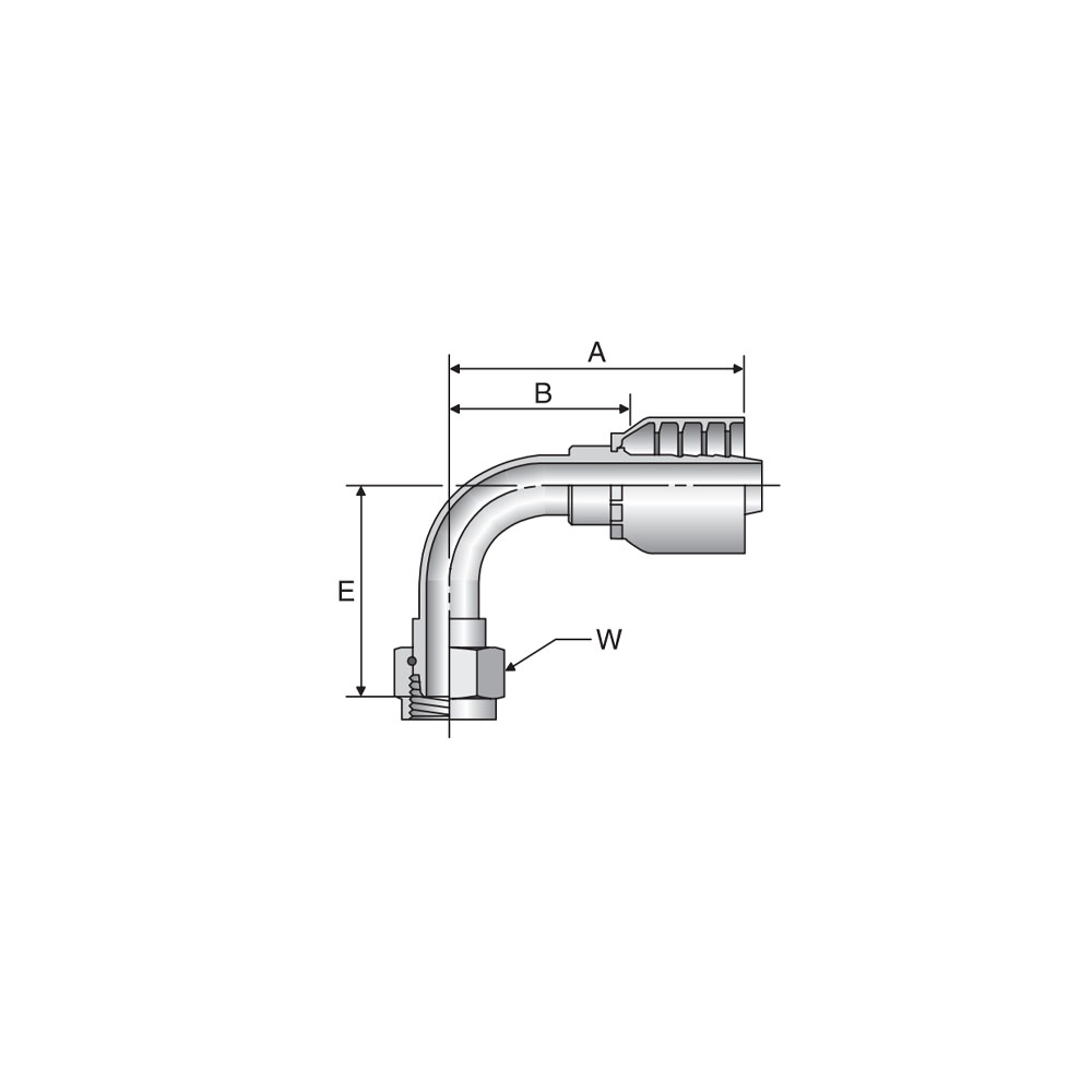 2S970-W Female BSP 90° Elbow Hydraulic Fitting | 젬코