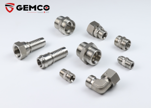 Stainless steel hose fittings and adapters for hydraulic applications